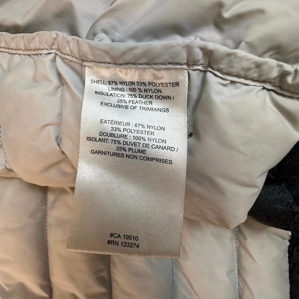 Lole Puffer Jacket Duck Down Women's XL Grey Mid Length Hooded Parka Winter FLAW - Picture 13 of 14